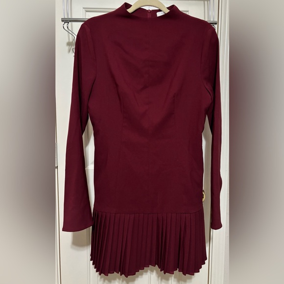 Commense Pleated Hem Mock Neck Mini Dress - Picture 4 of 6